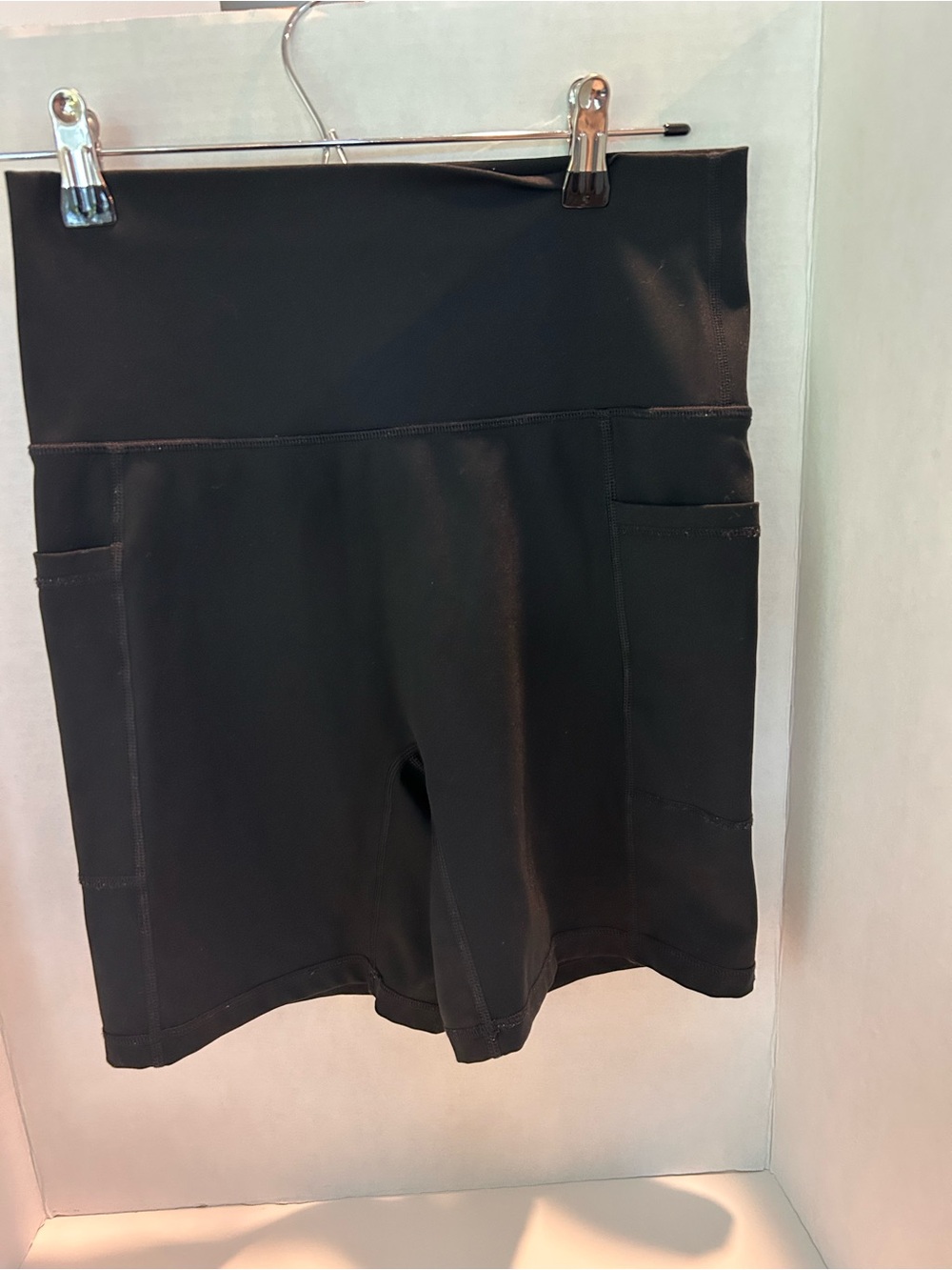 aerie offline Black High-Waist Bike Shorts with Side Pockets